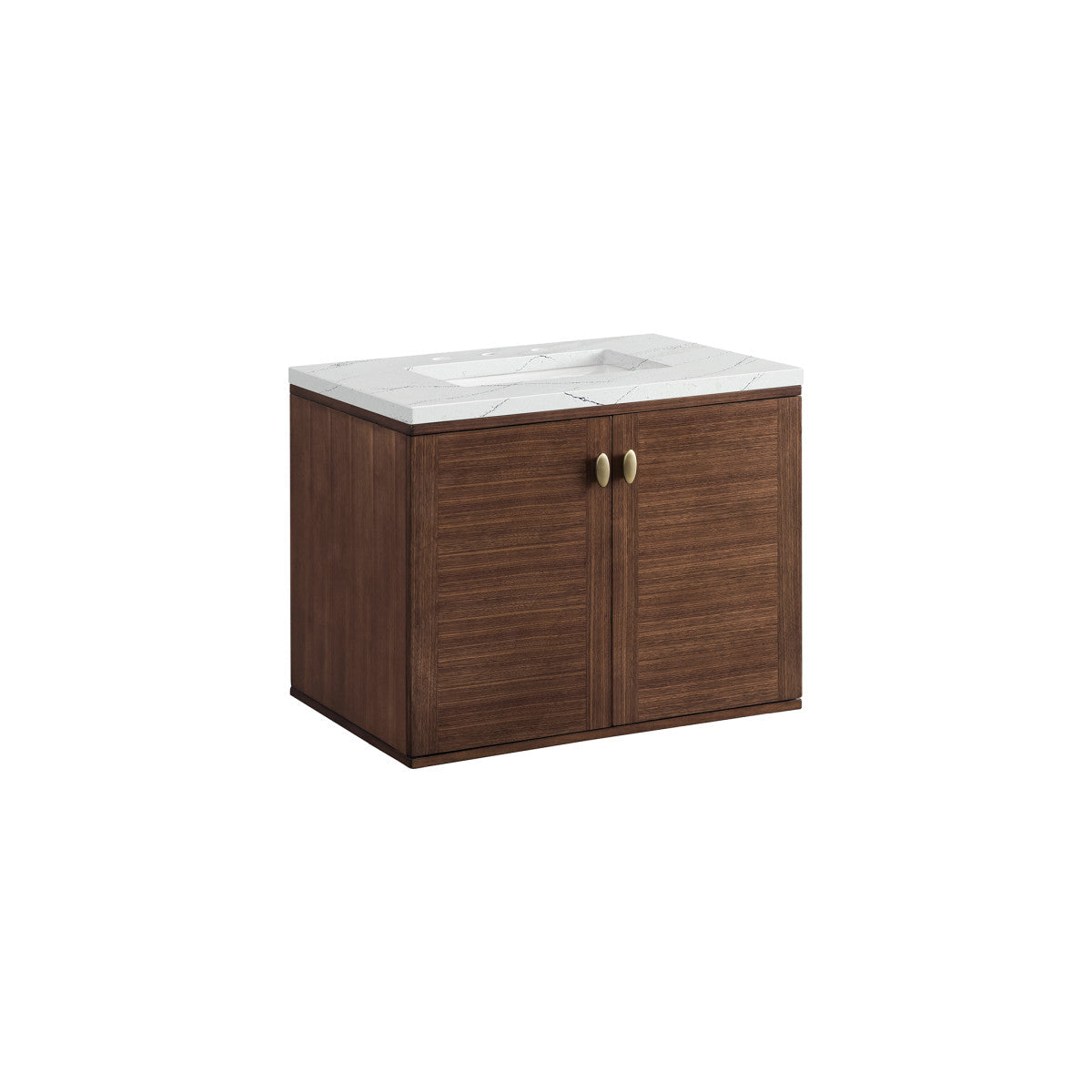 Amberly 30" Single Vanity Cabinet, Mid-Century Walnut