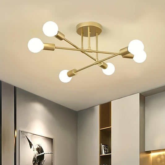 Sleek 68Light SemiFlush Metal Chandelier for Home