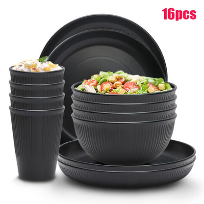 Durable 16Piece Unbreakable Dinnerware Set for Outdoors  Parties