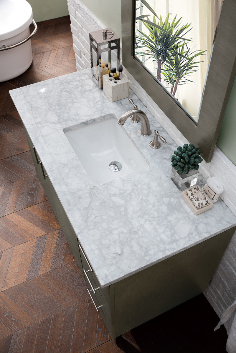 Metropolitan 48" Single Vanity Cabinet, Silver Oak