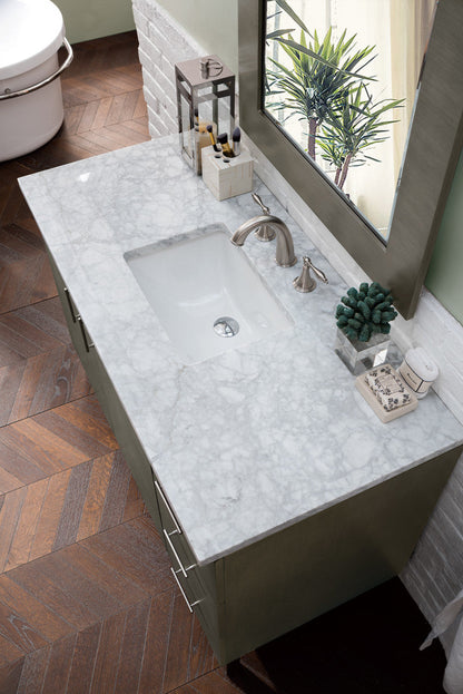 Metropolitan 48" Single Vanity Cabinet, Silver Oak