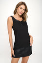 Sleeveless Shift Dress with Faux Leather Trim | Apparel | Kitchen + Metal