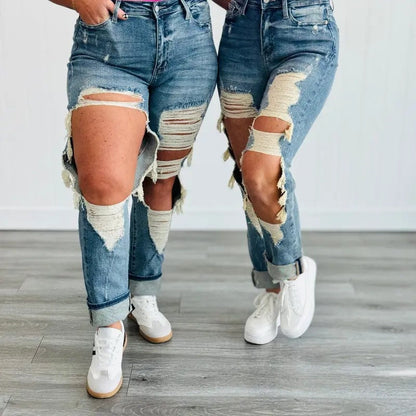 Women's High-Waist Jeans, Straight-Leg