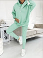 Women's Tank Hoodie Leggings Set - Solid Color 3 Piece Set