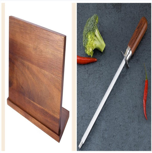 Solid Wood Magnetic Knife Holder Kitchen Creative Multifunctional