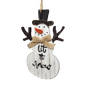 Charming Wooden Snowman Ornament