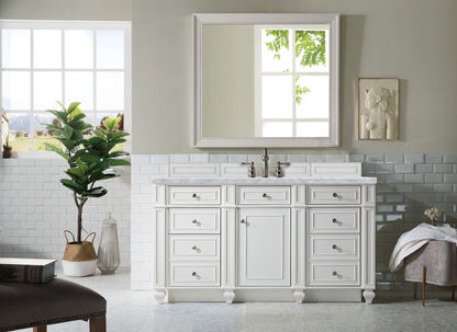 Bristol 60" Single Vanity Cabinet, Bright White