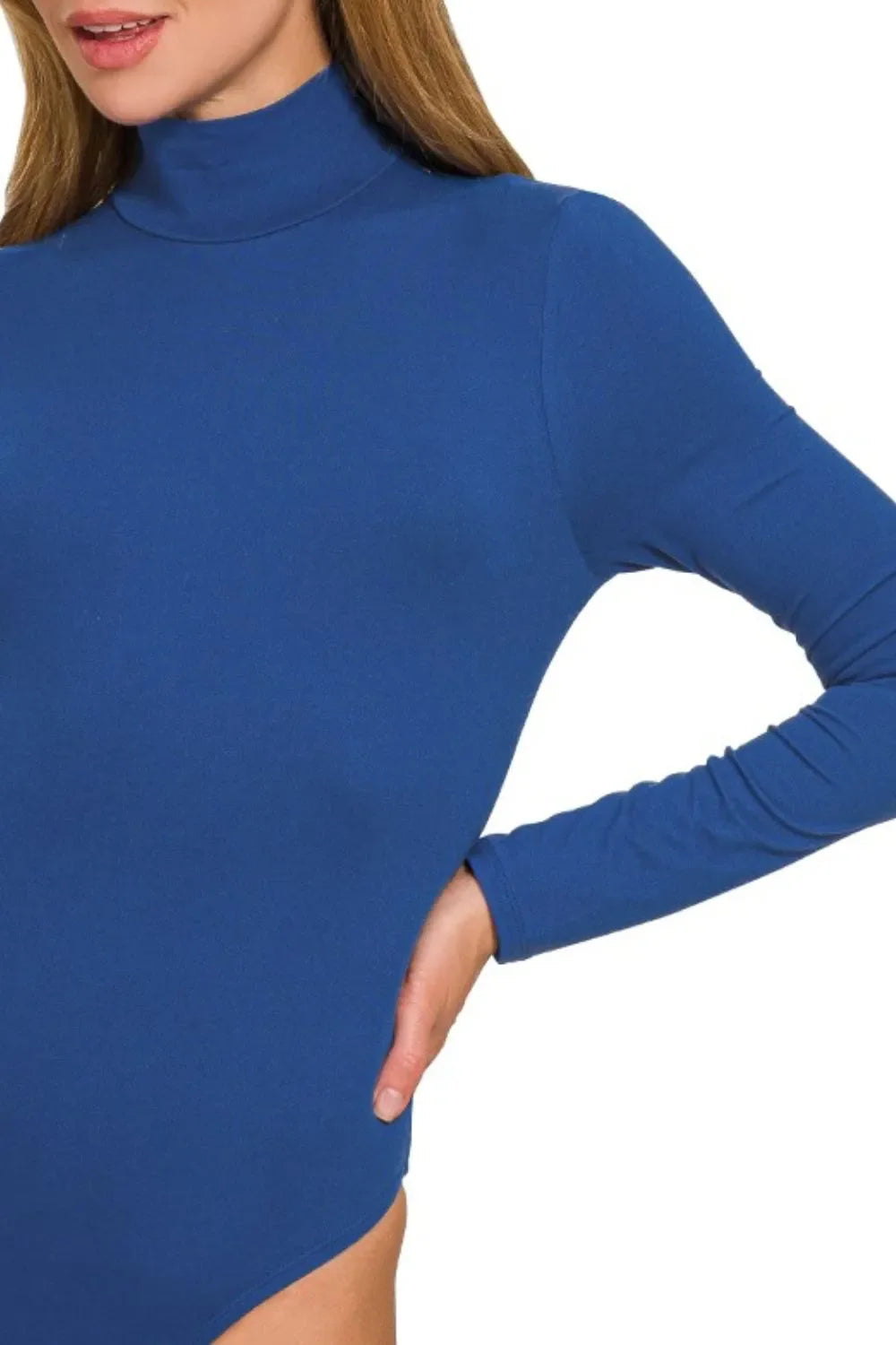 Zenana Mock Neck Long Sleeve Bodysuit