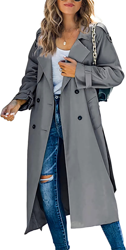 Women's Casual Windbreaker Jacket - Fashionable Solid Color Outerwear for Women