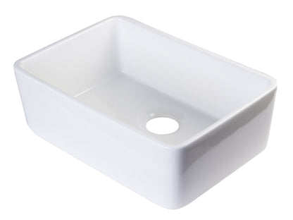 ALFI brand AB503 AB503-W White 23" Smooth Apron Fireclay Single Bowl Farmhouse Kitchen Sink