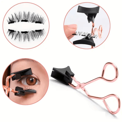 Magnetic 8Pcs Reusable Eyelashes with Applicator – No Glue, 5 Magnet Natural Look Lashes
