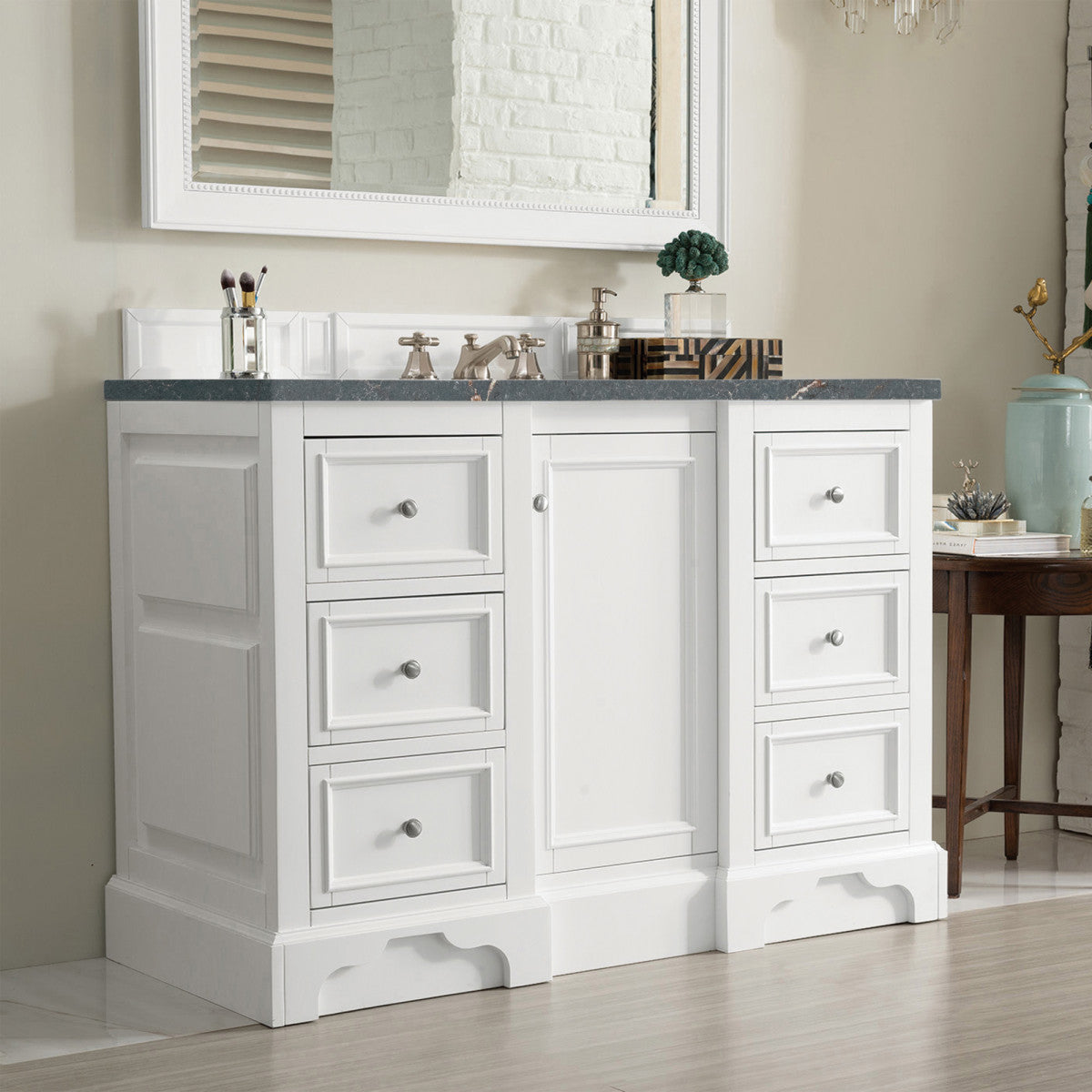 De Soto 48" Single Vanity Cabinet, Bright White