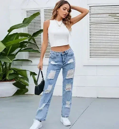 DenimDare™ – Washed Ripped Slim Jeans