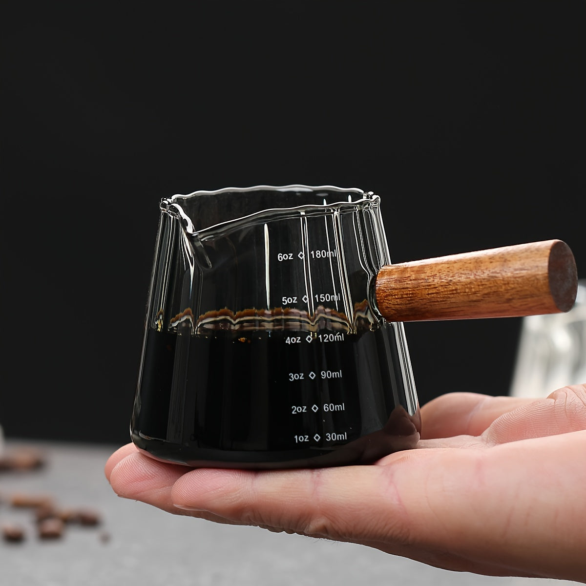 1pc Italian Style Glass Coffee Cup, 6oz, Reusable, Insulated,