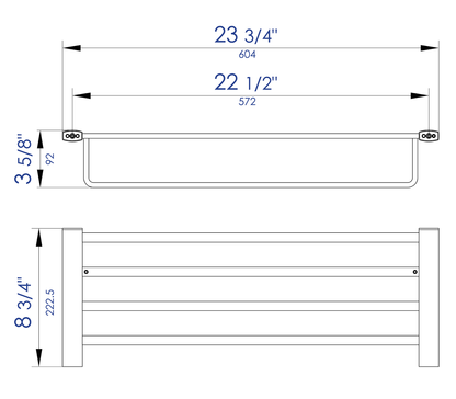 ALFI brand AB9539 24 inch Towel Bar & Shelf Bathroom Accessory