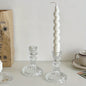 Scandinavian Glass Diamond Candle Holder  Elegant Decor Accent