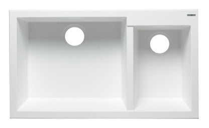 ALFI brand AB3319UM 34" Double Bowl Undermount Granite Composite Kitchen Sink