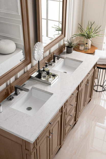 Bristol 72" Double Vanity Cabinet, Bright White