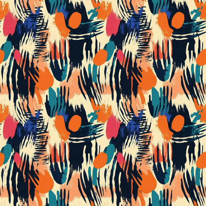 Dynamic Brushwork Abstract Mural