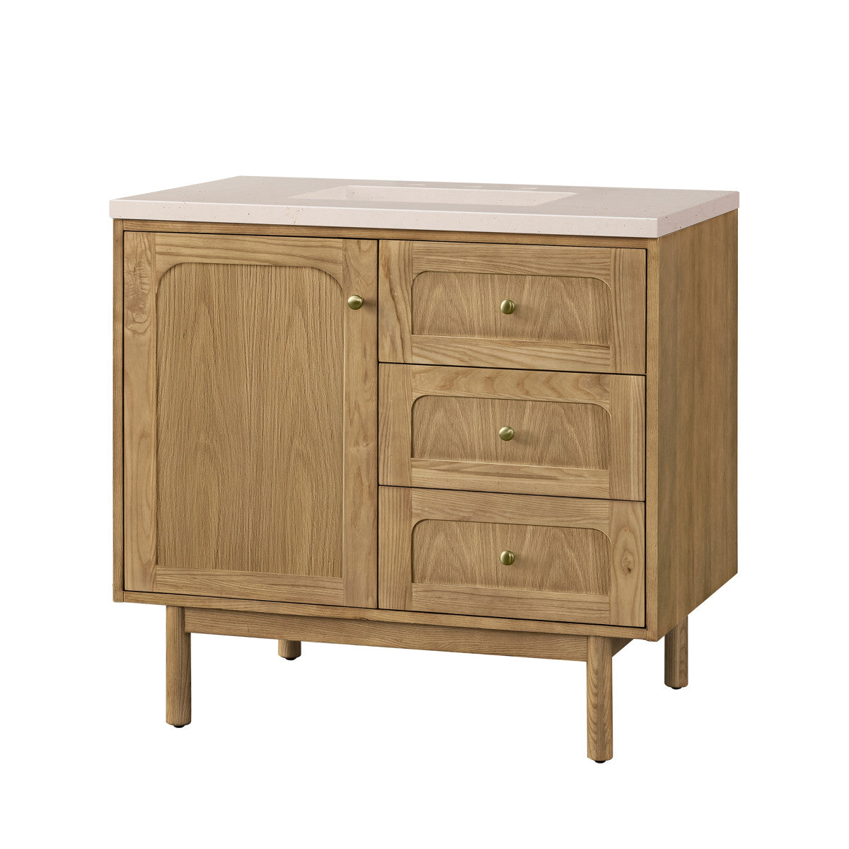 Laurent 36" Single Vanity Cabinet, Light Natural Oak