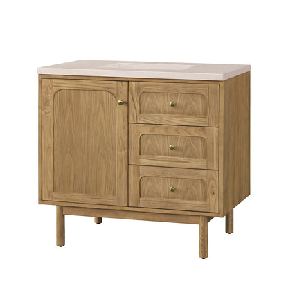 Laurent 36" Single Vanity Cabinet, Light Natural Oak