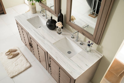 Portland 72" Double Vanity Cabinet, Whitewashed Walnut
