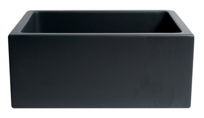 ALFI brand AB2418HS AB2418HS-B 24 inch Biscuit Reversible Smooth / Fluted Single Bowl Fireclay Farm Sink
