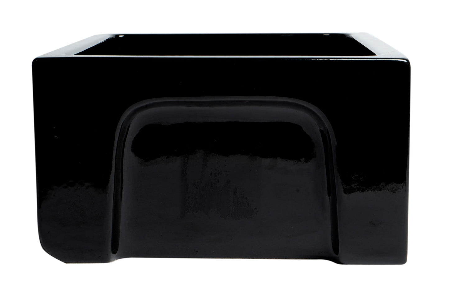 ALFI brand AB2418HS AB2418HS-B 24 inch Biscuit Reversible Smooth / Fluted Single Bowl Fireclay Farm Sink