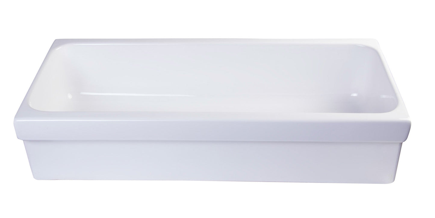 ALFI brand  AB36TR  36" White Above Mount Fireclay Bath Trough Sink