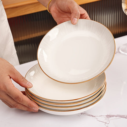 4Piece 8Inch Ceramic Dinner Plates Set  Elegant  Durable