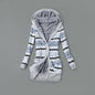 Thick Printed Hooded Knitted Cardigan Jacket