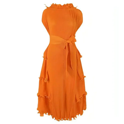 A1. Autumn Short Sleeve Pleated Design Affordable Luxury Fashion