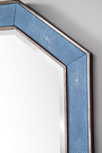 Tangent 30" Mirror, Silver w/ Delft Blue