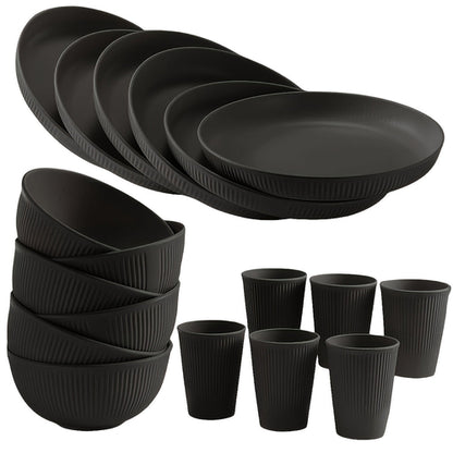 18Piece Unbreakable Dinnerware Set Microwave  Dishwasher Safe