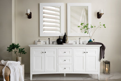 Palisades 72" Double Vanity Cabinet, Bright White