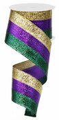 2.5"X10YD 3-IN-1 METALLIC RIBBON MARDI GRAS
