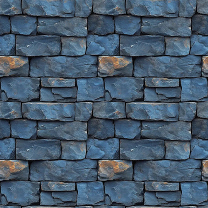 Cobalt Slate Ledge Stone Wall