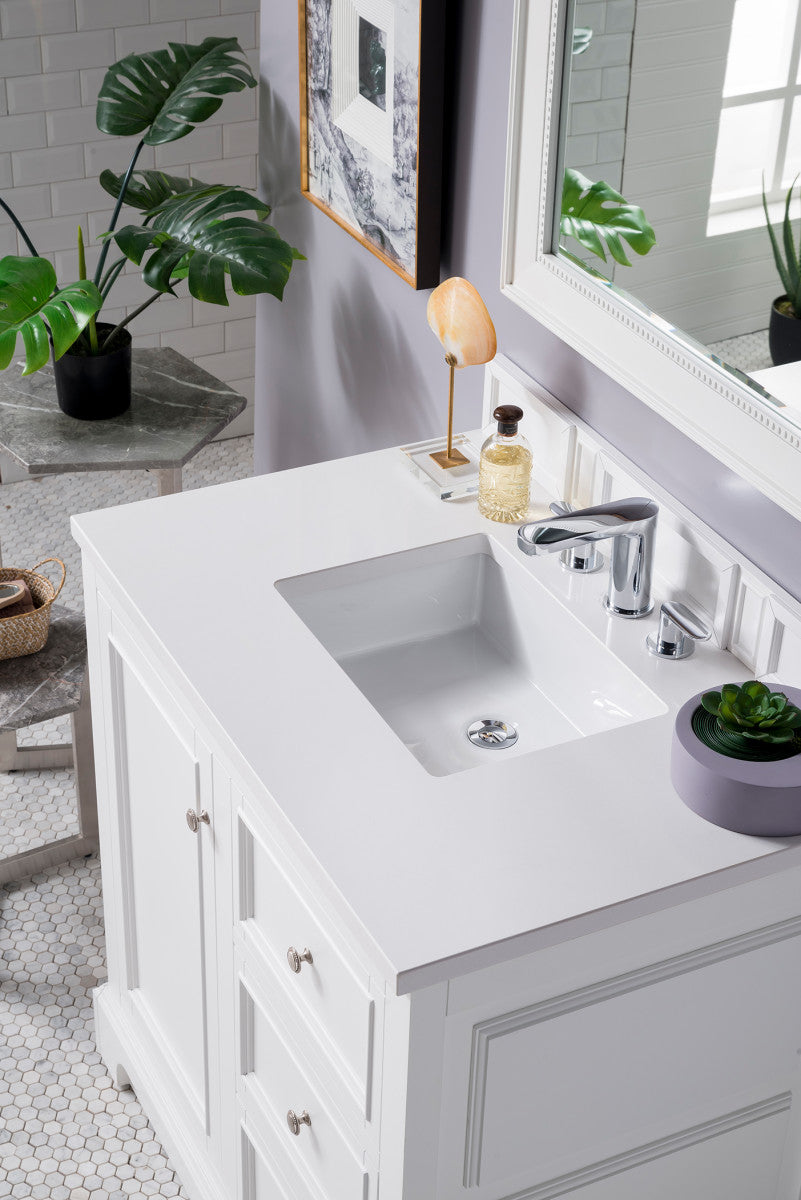 De Soto 36" Single Vanity Cabinet, Bright White