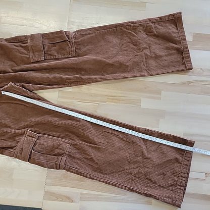 tinceltown Size 5 Cotton Corduroy Low-Rise Cargo Jeans - Pecan