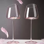 2pcs Pink Flamingo Crystal Wine Glasses - Elegant Slanted Mouth