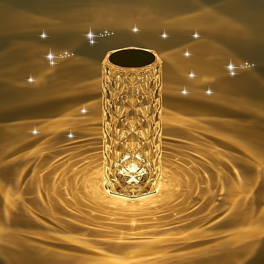 Crystal Diamond Desk Lamp TouchControlled LED Light with USB Charger