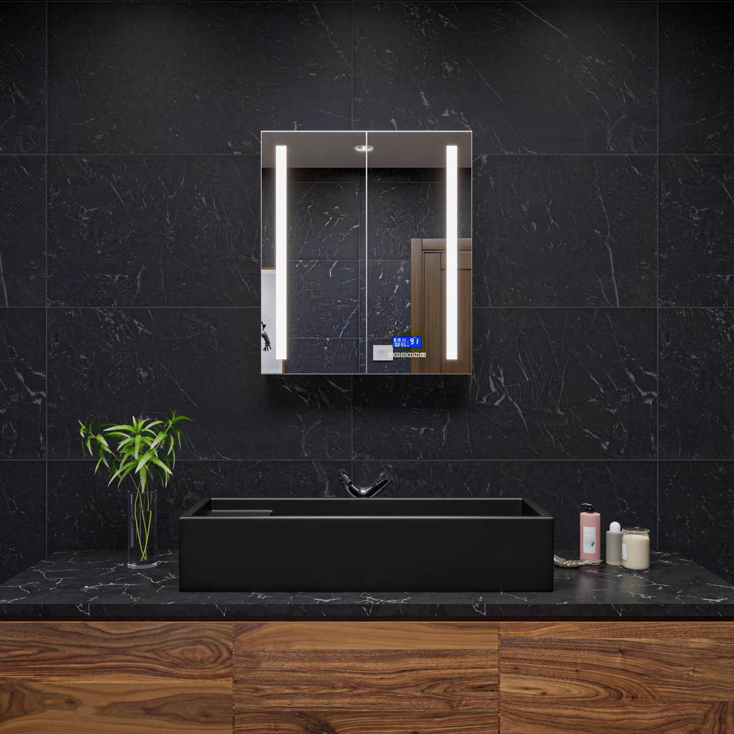 ALFI brand  AB39TRBM 39" Black Matte Above Mount Fireclay Bathroom Trough Sink