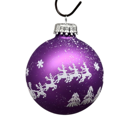 Krebs Value Glass Ornament 4 pack - Santa on Lilac