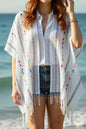 White Tassel Open Front Knit Cover Up