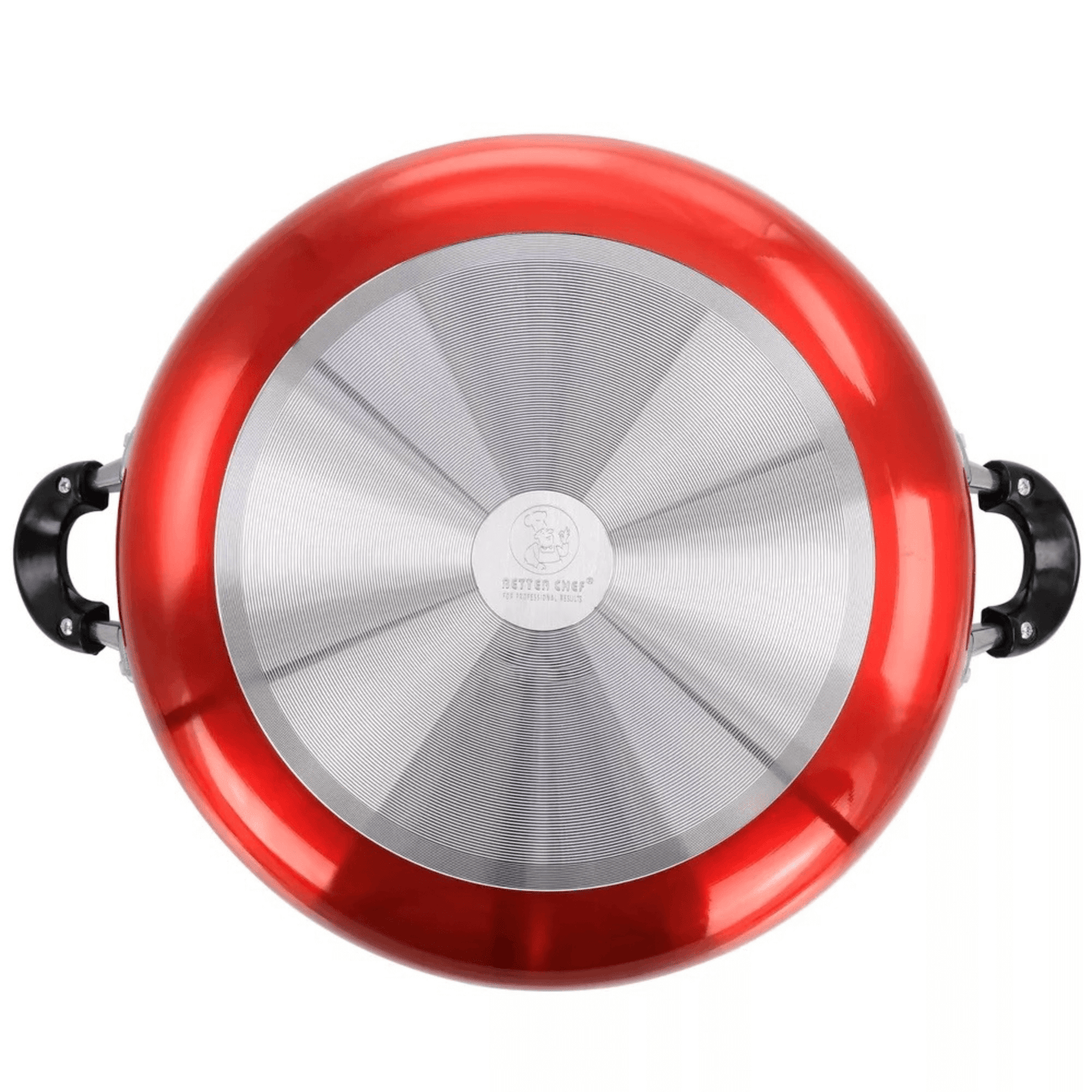 Better Chef 14" Aluminum Non-Stick Metallic Red Deep Fryer with Glass