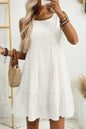 Light Blue Gingham High Waist Sleeveless Mini Dress