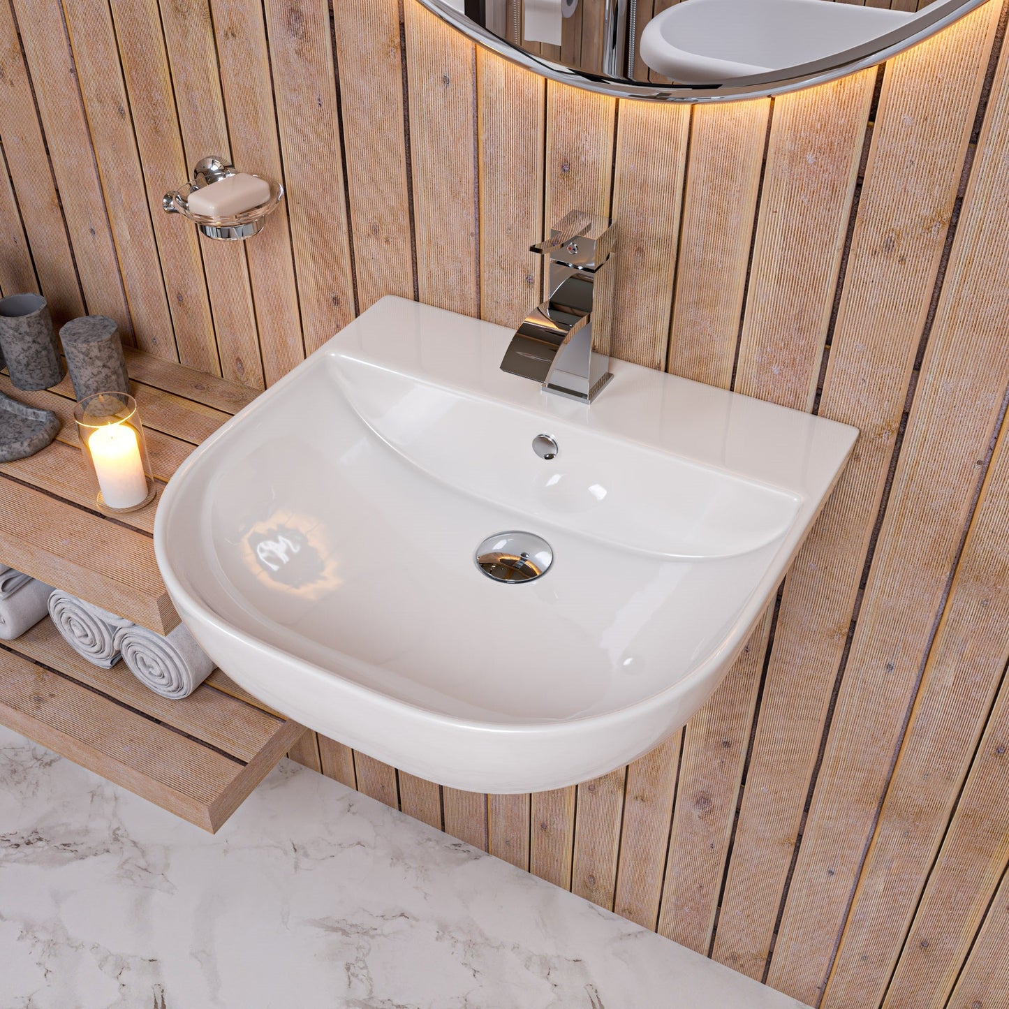 ALFI brand AB1258 Square Body Curved Spout Single Lever Bathroom Faucet