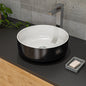 ALFI brand  ABC908 Black & White 15" Round Above Mount Ceramic Sink