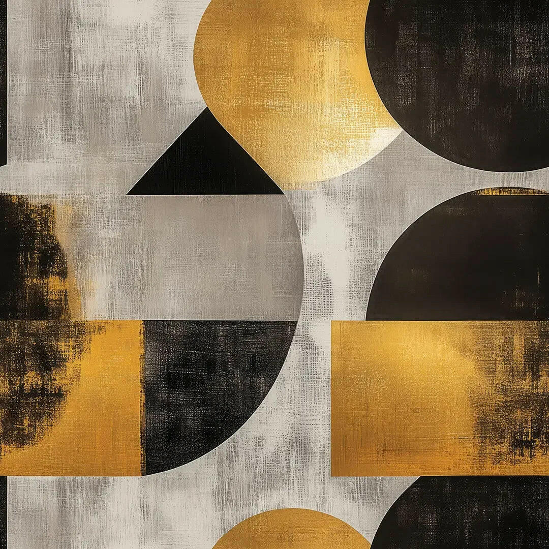 Golden Eclipse Geometric Mural