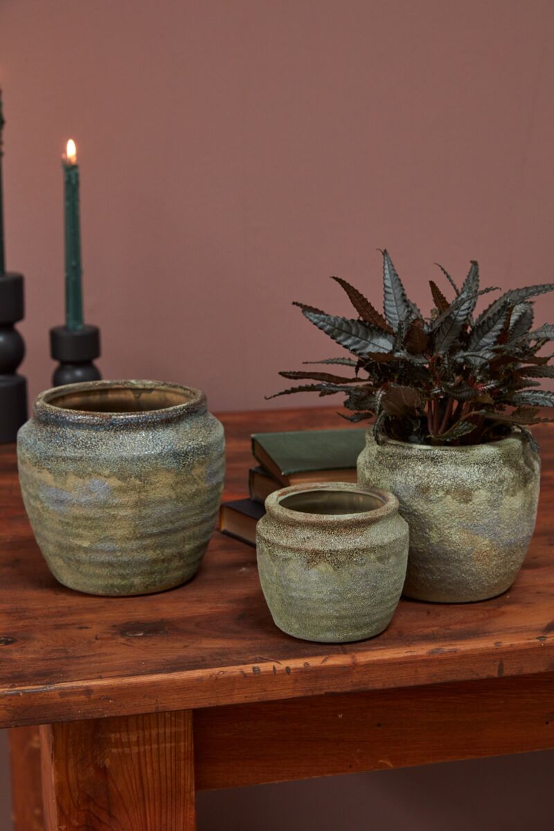 Earthy Blue Planter Pot